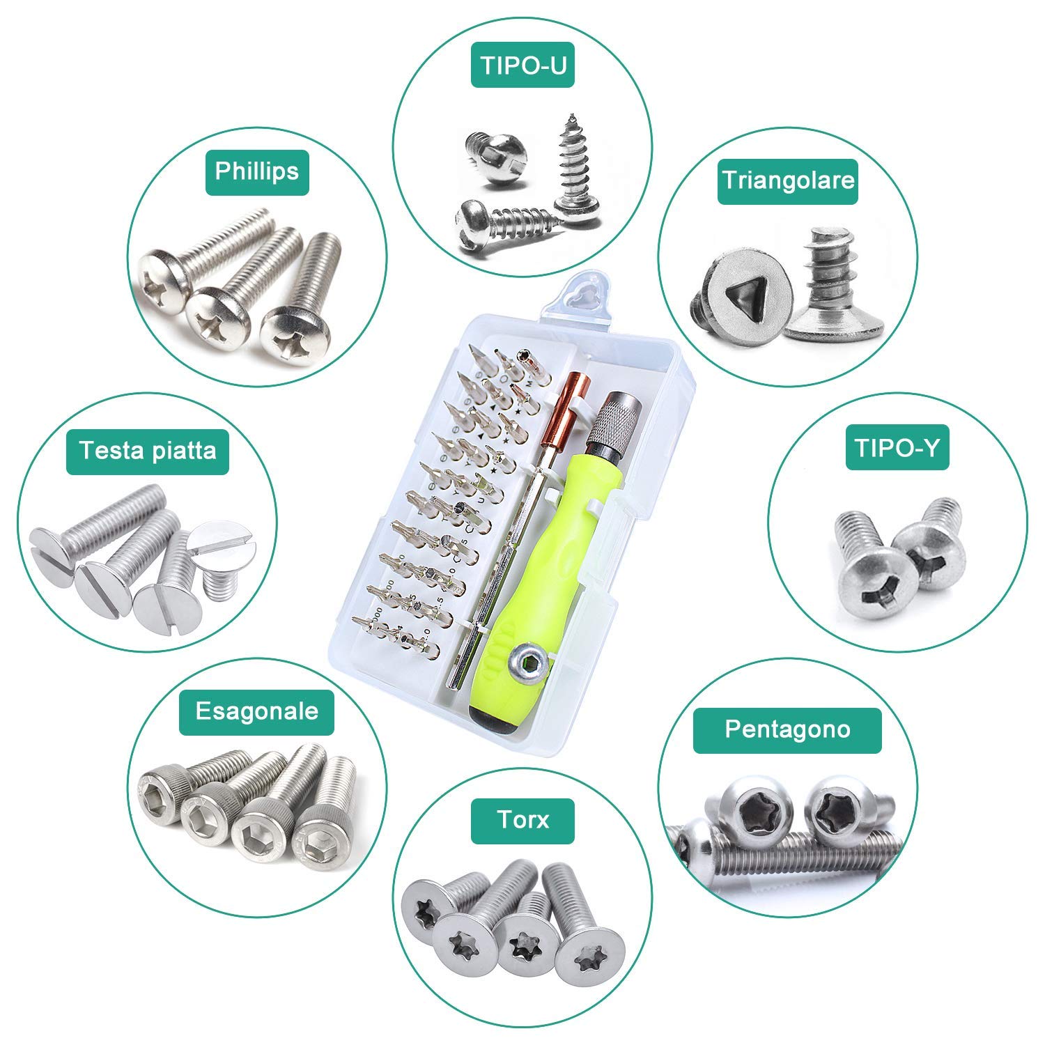 Gocheer Schraubendreher Set Feinmechanik,32 in 1Mini Feinmechaniker Set, Torx Bit Präzisionsschraubendreher Set für iPhone,Laptop,Tablet,Uhren,Kamera,Elektronik Set