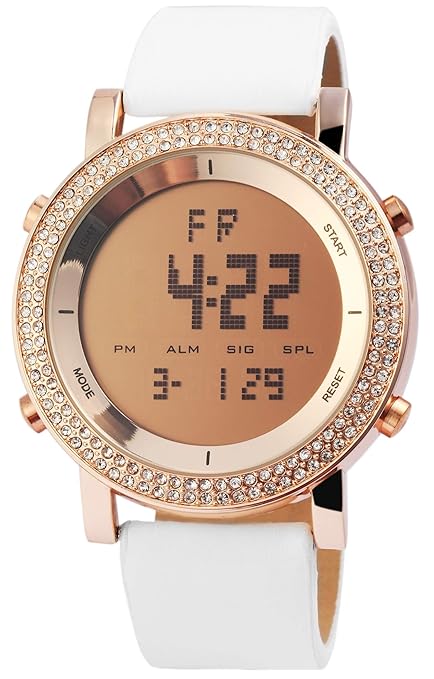 Armbanduhr Damenuhr Uhr Digitaluhr mit Band aus Lederimitat