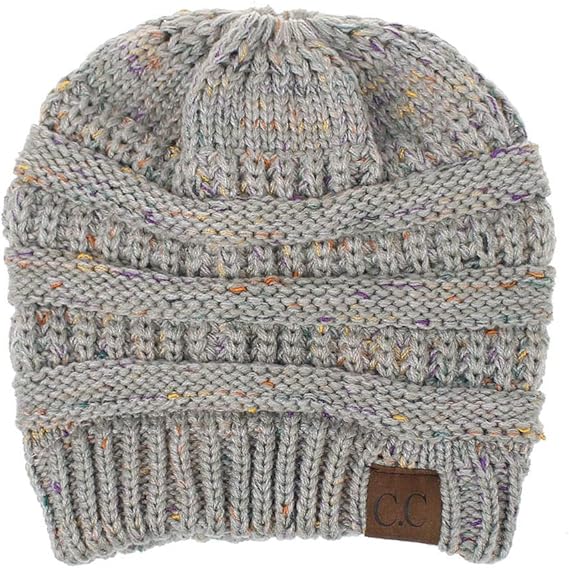 Amazon ニット帽 女性のニット帽子chunkyバギー帽子冬のファッションポニーポニーテールハット Tdhhy Color グレー Size Freesize ニット 通販