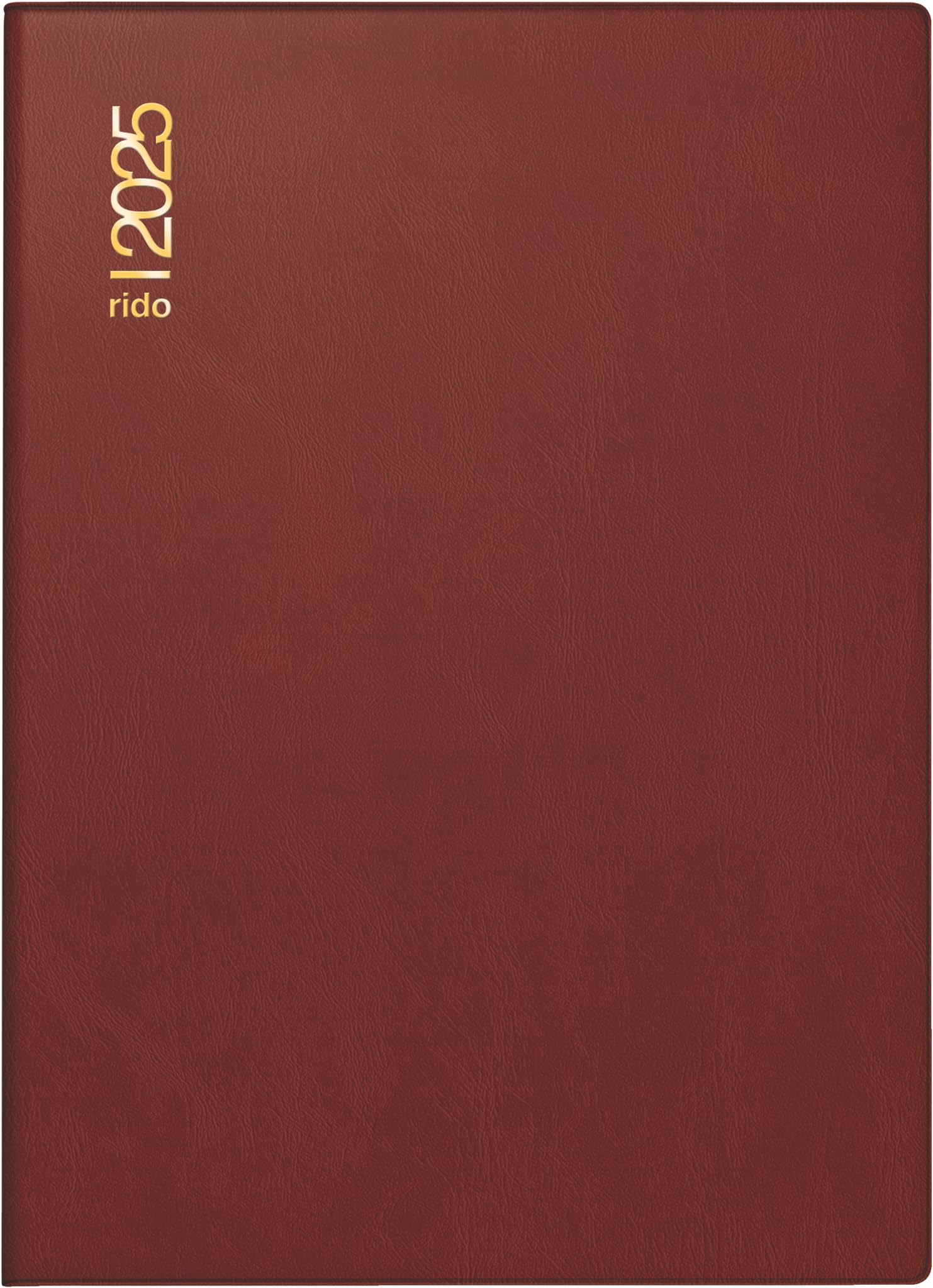 rido/idé Pocket Diary Model Technik II (2025), 1 Page = 2 Days, A6, 304 Pages, Plastic Cover, Bordeaux