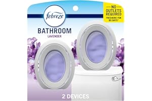 Febreze Small Spaces Air Freshener, Odor-Fighting, Plug In Alternative, Air Fresheners for Home and Bathroom and Kitchen, Closet Air Fresheners, Light Lavender Scent, 2 Count