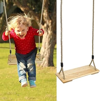 Pellor Holz Schaukelsitz Erwachsene Schaukel Kinderschaukel Garten Brettschaukel Fur Outdoor Spiele Mit Hohenverstellbar Seil Amazon De Spielzeug