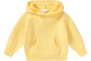 YOUNGER STAR Toddler Baby Girl Boy Knit Sweater Hooded Long Sleeve Sweatshirt Tops Fall Winter Clothes with Pocket