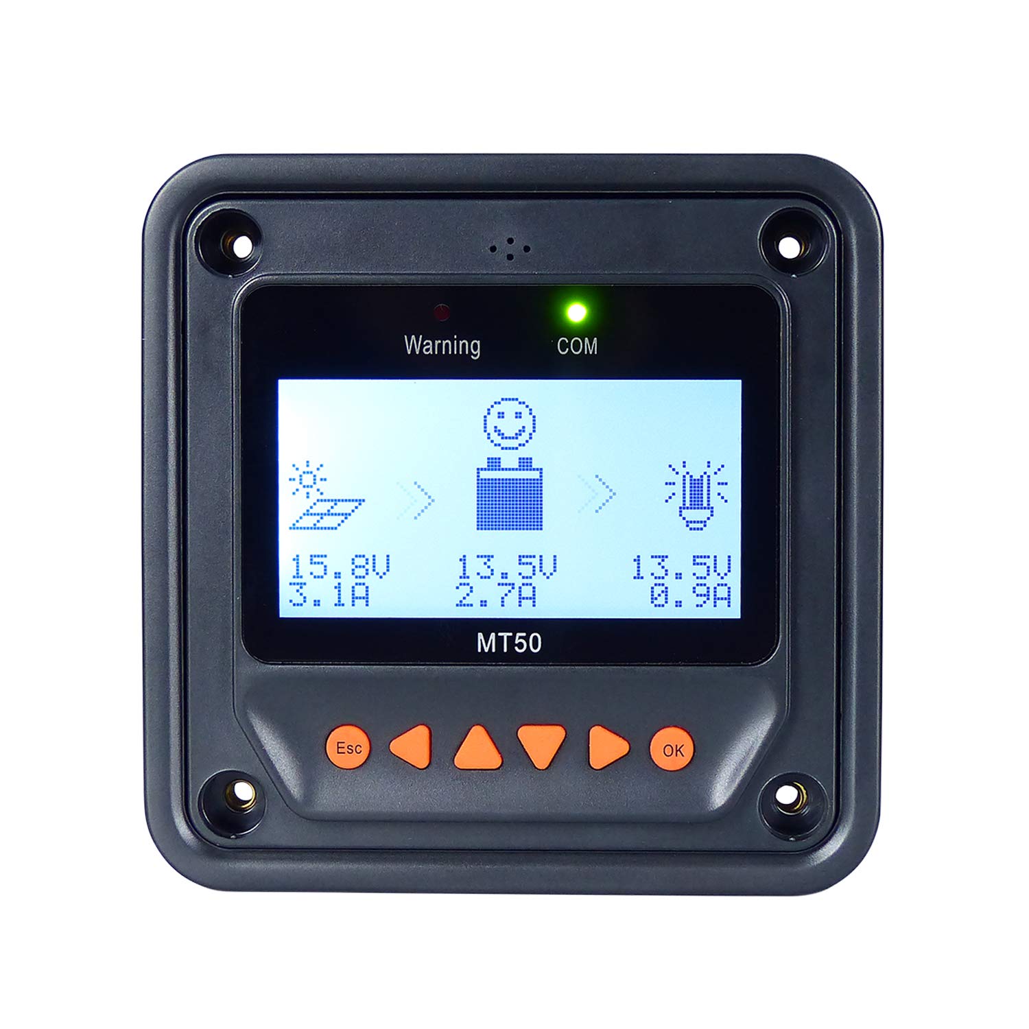 EPEVER MT50 Remote Meter for MPPT Solar Charge Controller Monitoring & Setting Parameters for EPEVER Brand 10A 20A 30A 40A 50A 60A 80A 100A Controllers (MT50)