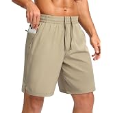Pudolla Men's 7" Gym Workout Shorts with Zipper Pockets Lightweight Quick Dry Running Athletic Shorts for Men