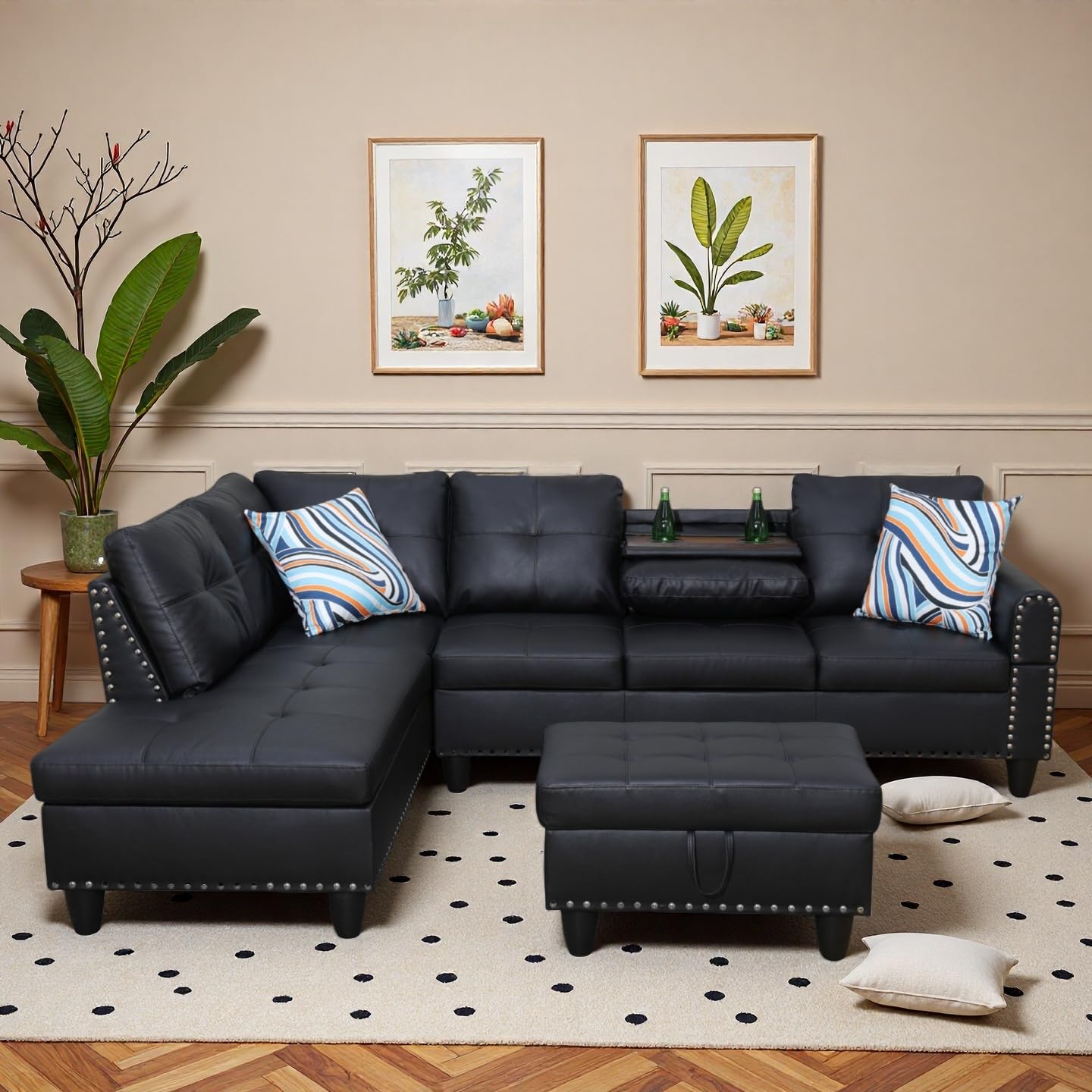 Photo 1 of *********LACK MODULAR SeECTIONAL SSOFA*****
Trygoal L Shaped Couches for Living Room, Sectional Couch Living Room Furniture with Storage Ottoman, for Apartment Office, Black