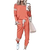 MASCOMODA 2026 Lounge Sets for Women Spring 2 Piece Outfits Tracksuit Jogger Set Long Sleeve Tops and Long Pants with Pockets