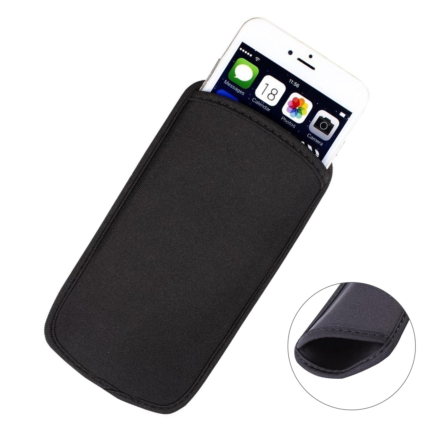 RSYHVG Universal Neoprene Black Mobile Phone Sleeve Shock Absorbing proof Pouch Case for Length 154 (mm) inside common