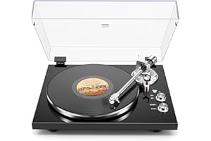 DIGITNOW Belt Drive Turntable for Vinyl Record Player,Work with Bluetooth Speakers or Active Speaker,Built-in Phono Pre-amp,USB Digital Output,Magnetic Cartridge, 33/45 RPM,High-Gloss Wood Design