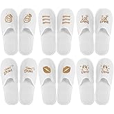Velmitten 12 Pairs Disposable Wedding Slippers Disposable Hotel Slippers for Guests Bride Bridesmaid Gifts for Travel Spa Home Bridal Shower Women Closed Toe (US Men Size 10,Women 11)
