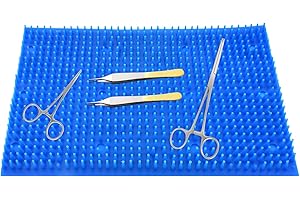 MuskalMed Blue Spike Silicone Rubber Mat Silicone Mats 280mmx190mmx13mm for Sterilization Tray Case Box Surgical Instruments