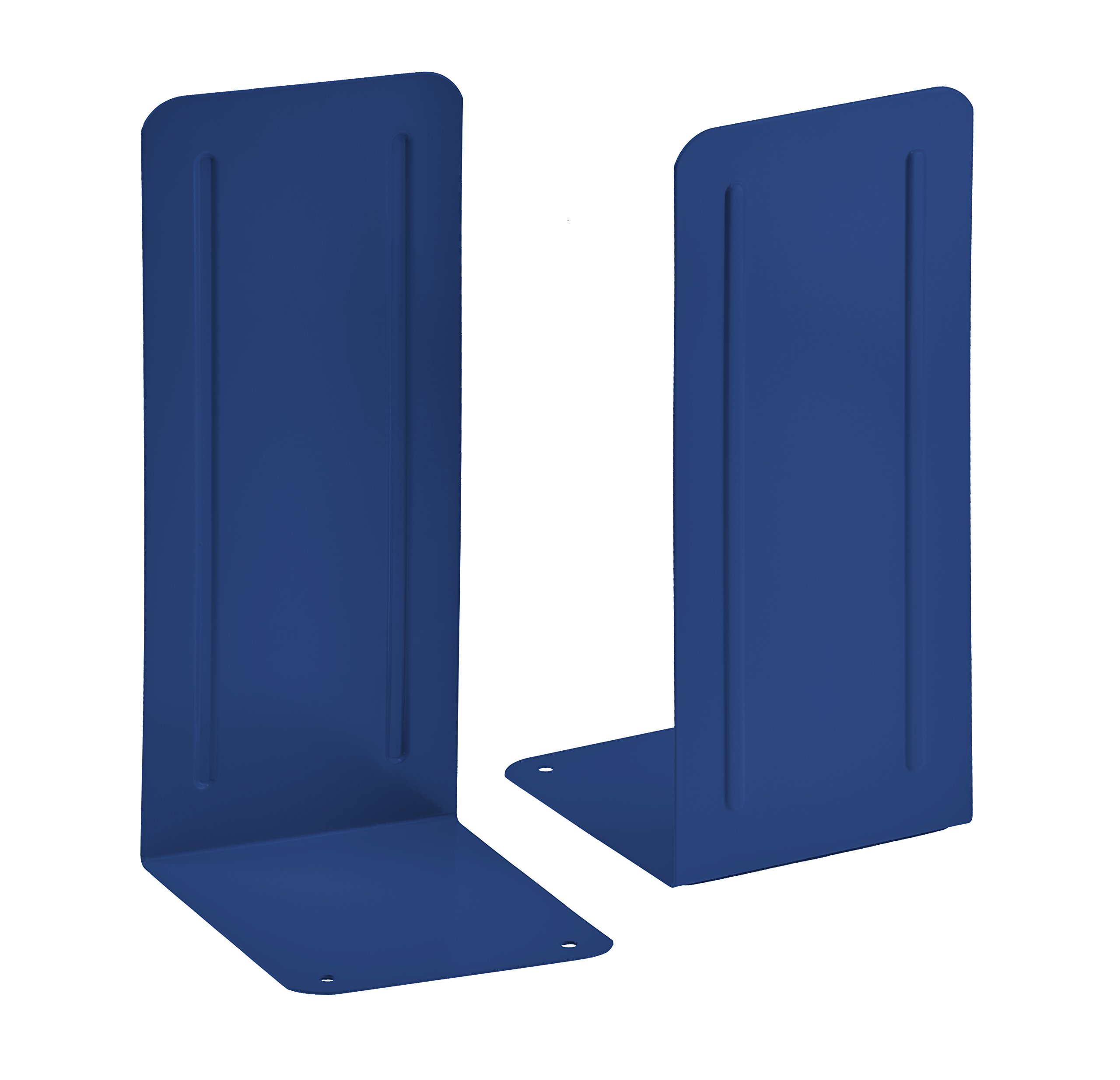 Acrimet Metal Bookends, Jumbo Size 23 cm H x 10 cm W x 11,5 cm D, Non-Skid Book Stand for Shelves, Heavy Duty Book Stopper, Deep Blue, 1 Pair