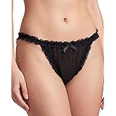 Satini Women's Sheer Frilly Sissy Tanga Knickers Briefs Bikini Panties