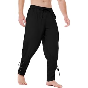 XINGCOOL Pirate Pants Costume Men Renaissance Medieval Viking Trousers | Halloween Knight Costume, Gothic Pants, Cosplay Pira