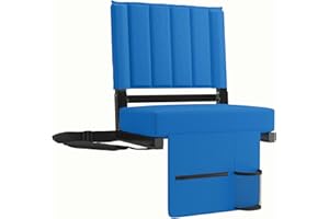 Besunbar Stadium Seat for Bleachers with Back Support and Wide Padded Cushion Stadium Chair, Includes Shoulder Strap and Cup Holder