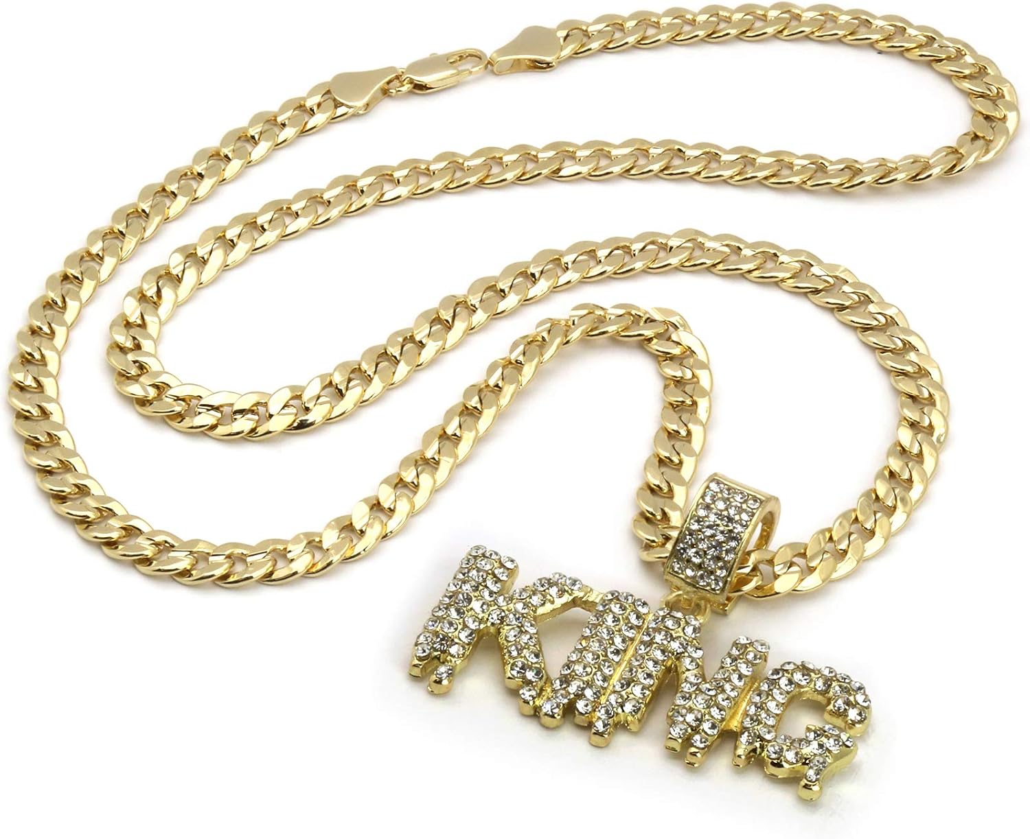 Jewel Town Men S Hip Hop 14k Gold Plated Cz Drip King Pendant