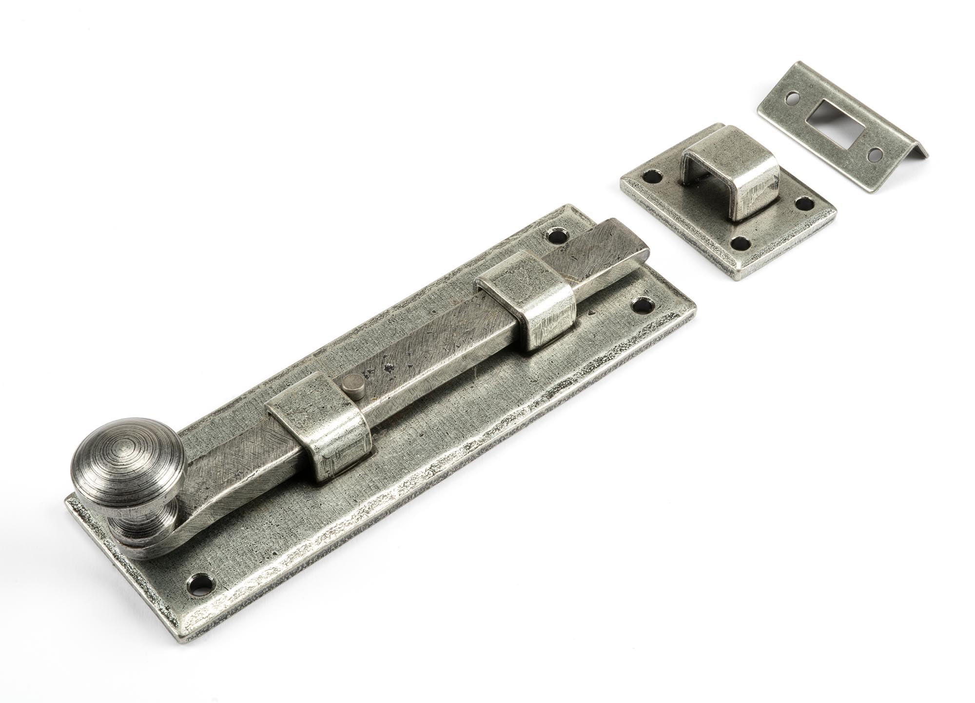 From The Anvil Pewter 6 Inch Straight Knob Bolt