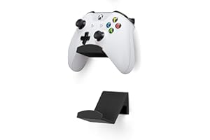 BRAINWAVZ Game Controller Holder Wall Mount Stand (2 Pack) For XBOX, PS5, SERIES X, ONE, PS4, PS3, SWITCH, NINTENDO, PC & MORE, Fits Latest & Retro Gamepads, Stick On, Easy To Install, UGC1