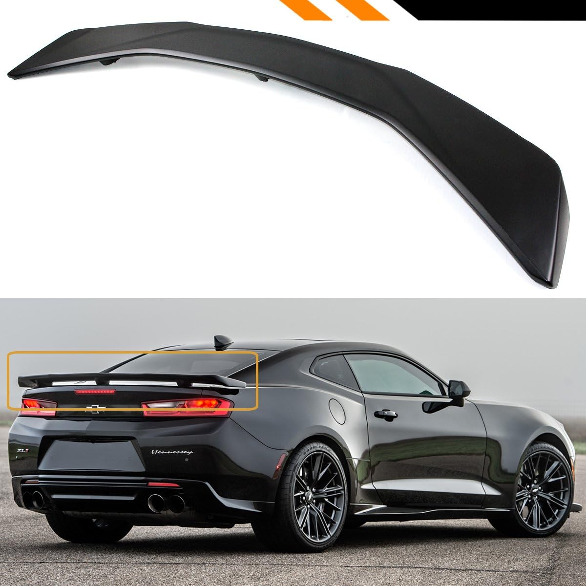 20162019 Chevy Camaro SS ZL1 Style Matte Black Rear Spoiler Wing Trunk