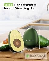 Gaiatop Hand Warmer 2 Pack Rechargeable Avocado Shape 3 Settings USB view 2