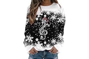 Christmas Sweatshirts Womens Red Wine Glass Graphic Ugly Christmas Sweater Crewneck Long Sleeve Funny Xmas Sweater