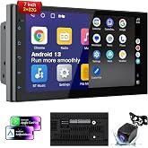 Haudio 7 Inch Double Din Car Stereo with Wireless Apple CarPlay &amp; Android Auto, 2+32G Android 13 Car Radio, Bluetooth, GPS Navigation, FM AM RDS, IPS Touchscreen, Backup Camera Ready