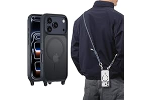 MAGEASY Compatible with iPhone 17 Pro 6.3" Case with Crossbody Strap - 16ft Drop Protection, Compatible with MagSafe | Roam M (Midnight)