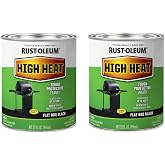 Rust-Oleum High Heat Bar-B-Que Black Protective Enamel Paint | Up To 1200&deg;F Protection, Grills Stoves And Smokers, Rust Resistant Finish, Indoor Outdoor Use, Quart