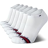 Tommy Hilfiger Mens No Show Socks - 6 Pack Cushioned Performance Stretch Athletic Low Cut Socks for Men