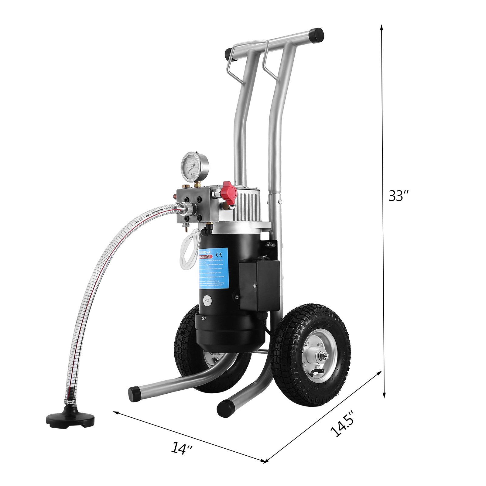 OrangeA Airless Paint Sprayer 2600W 3.5HP Airless Sprayer 3.8L/min Paint Sprayer 3190PSI Airless