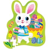 Crocodile Creek Easter Bunny Puzzle &ndash; 24 Piece Kids Puzzle for Ages 3+ &ndash; Bunny Shaped Puzzle with Large Pieces &ndash; Easter Basket Stuffer &amp; Spring Activity