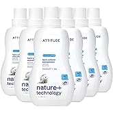 ATTITUDE Liquid Fabric Softener, Plant-Based & Vegan, HE Compatible, Naturally Derived, Wildflowers Scent, 40 Loads, 33.8 Fl Oz (Pack of 6)