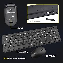 Wireless Keyboard and Mouse Combo - Rii Standard