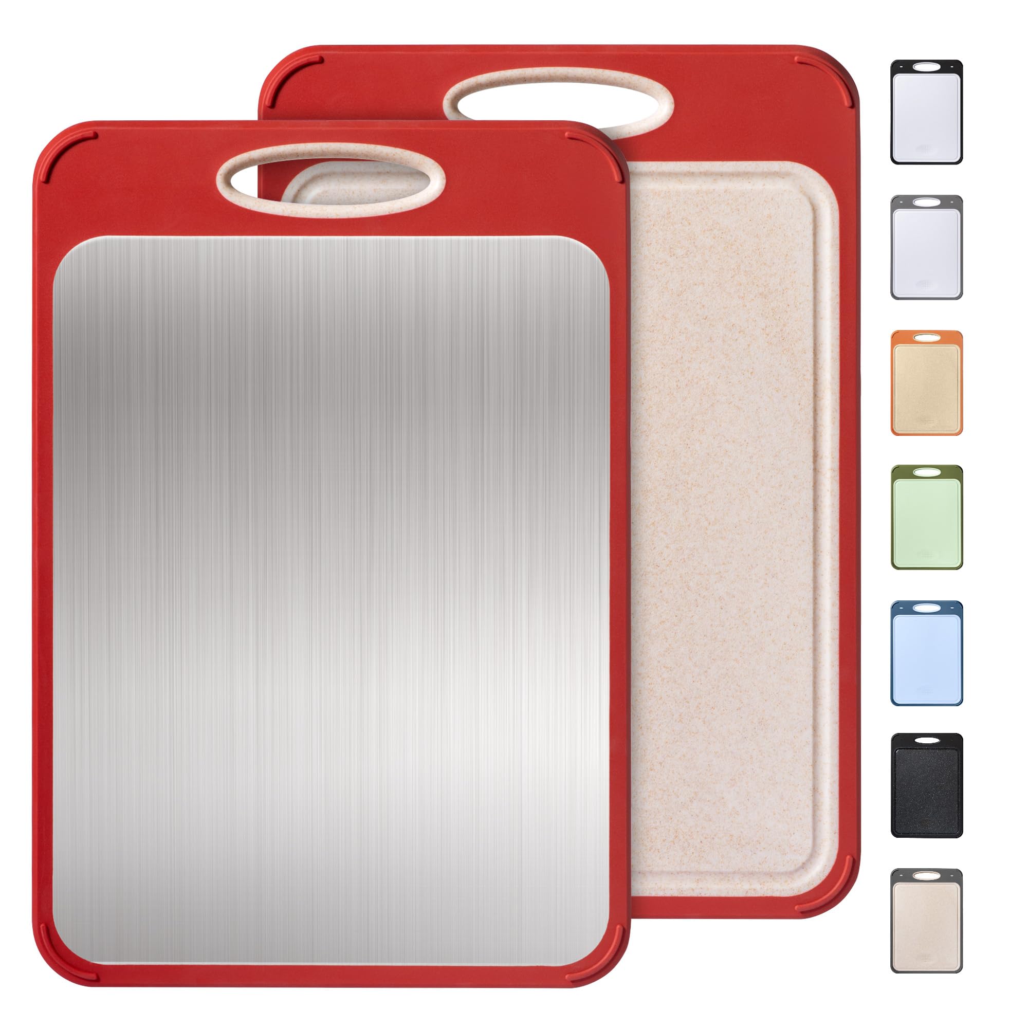 Photo 1 of 2 in 1 Stainless Steel Cutting Board with Handle Chopping Husband Birthday Christmas Xmas Valentines Father Day Gifts Ideal from Wife Romantic Anniversary Best Cool Gadget Awesome Who Have Everything