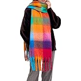 Winter Scarf for Women, Big Thick Colorful Scarves, Oversized Soft Blanket Wrap, Extra Large Cozy Scarves for Cold Weather