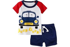 HOMAGIC2WE Toddler Boys Shorts Set Kids Summer Short Sleeve T Shirt And Shorts 2 Pieces Set