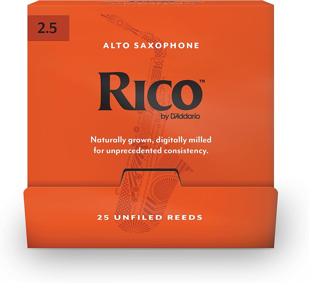 D'Addario Rico Alto Saxophone Reeds 2.5 Individually Sealed Pack of 25