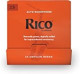 D'Addario Rico Alto Saxophone Reeds 2.5 Individually Sealed Pack of 25