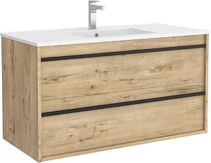 Salgar Attila Conjunto Mueble de baño, Tableros de partículas, Roble ostippo, 100 cm