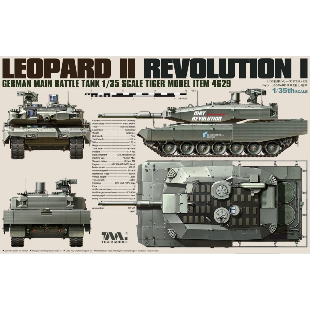 Tigermodel TG-4629 Model Kit German Main Battle Tank Revolution I Leopard II