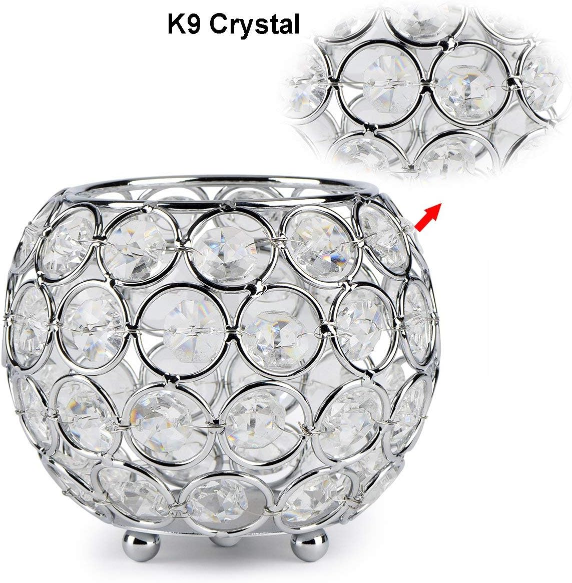 Nicetai Silver Crystal Candle Holders Decorative Centerpieces for Coffee Table Living Room and Dinning Room Table Decorative Centerpieces: Home & Kitchen