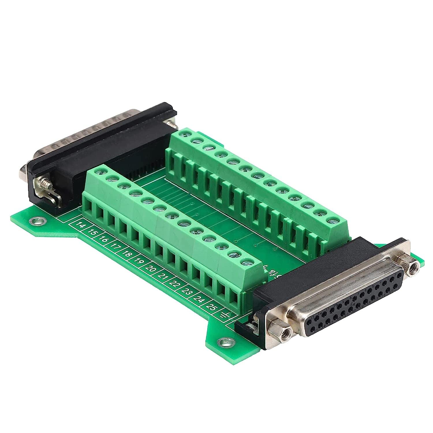 PENGLIN DB25 Male to Female Breakout Board Connector, RS232 D-SUB Serial to 25 Pins Port Serial Adapter