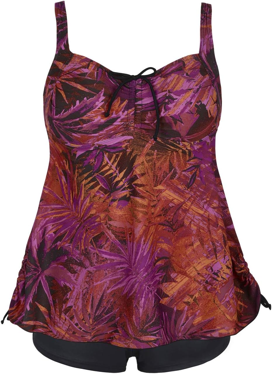 Septangle Women's Plus Size Bathing Suits Paisley Print Two Piece Swimsuit