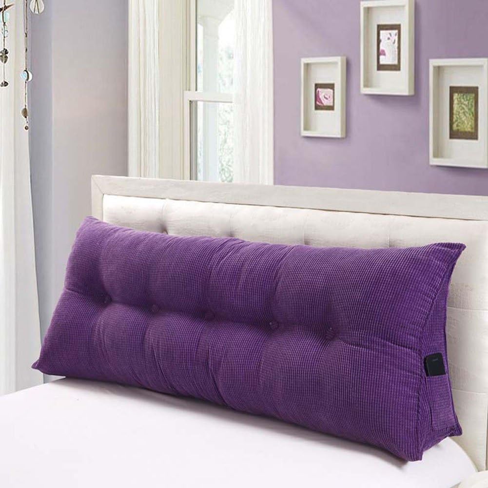 VERCART Sofa Bed Large Filled Triangular Wedge Cushion Bed Backrest Positioning Support Pillow Reading Pillow Office Lumbar Pad with Removable Cover Purple 70x19x10inch