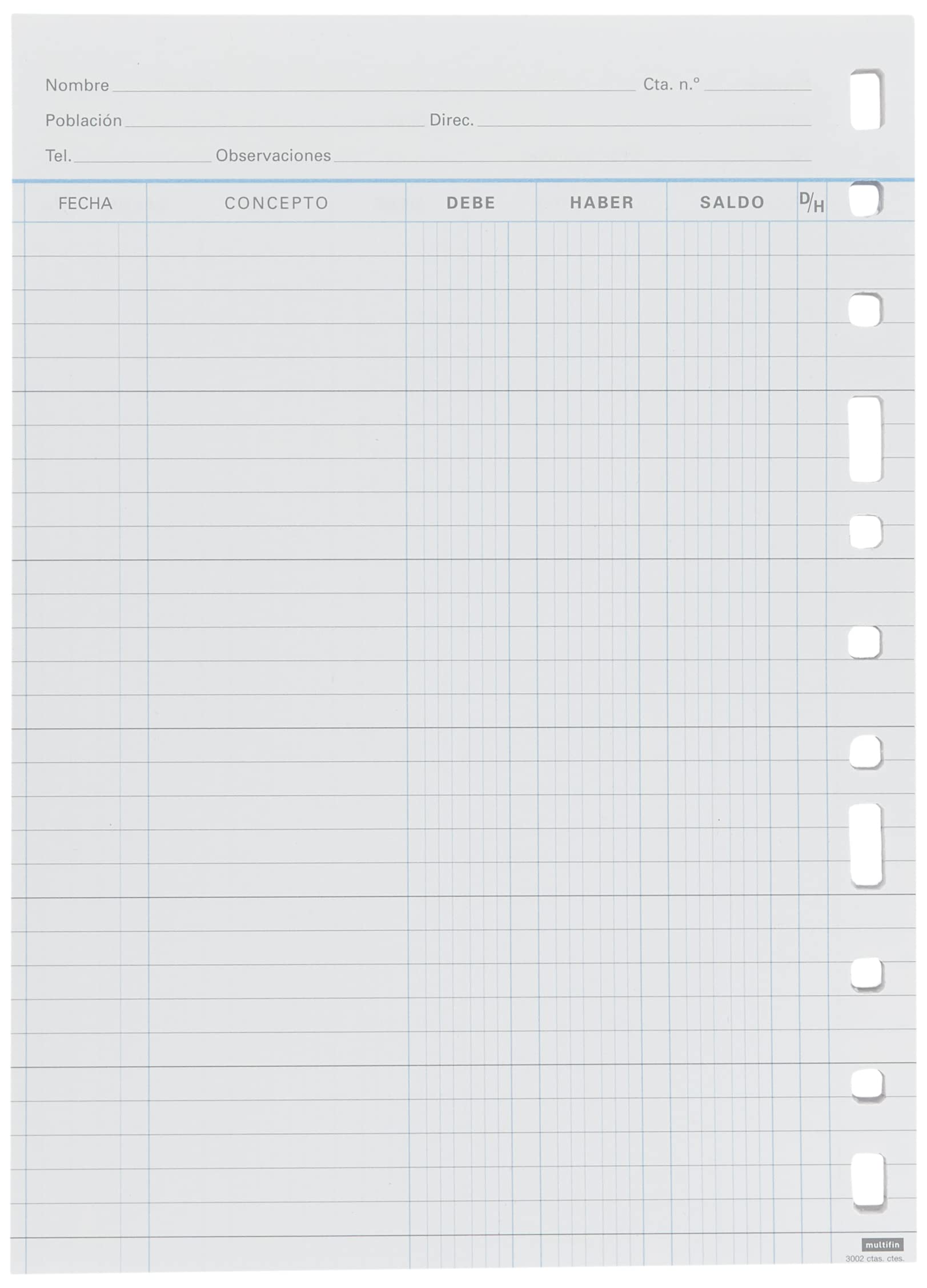 Finocam 4175204 Refill, 50 Sheets, 90 g, Accounts, 11 Holes, Units Contained: 1