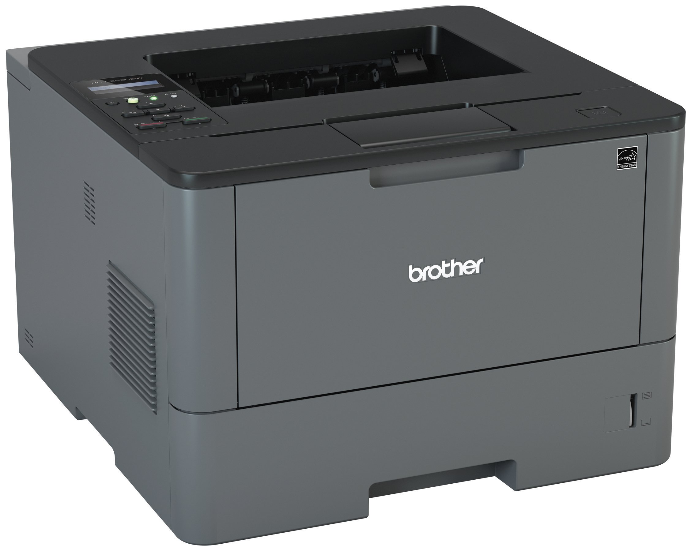 Brother Monochrome Laser Printer, HL-L5200DW, Wireless Networking, Mobile Printing, Duplex Printing, Amazon Dash Replenishment Ready, Black, 2.3
