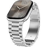 Dolstrap Stainless Steel Bands Compatible with Apple Watch Band 42(Series 11/10)/41/40/38mm, Men/Women Metal Replacement Strap Compatible for iWatch SE3/2/1 Series 11 10 9 8 7 6 5 4 3 2 1, Silver