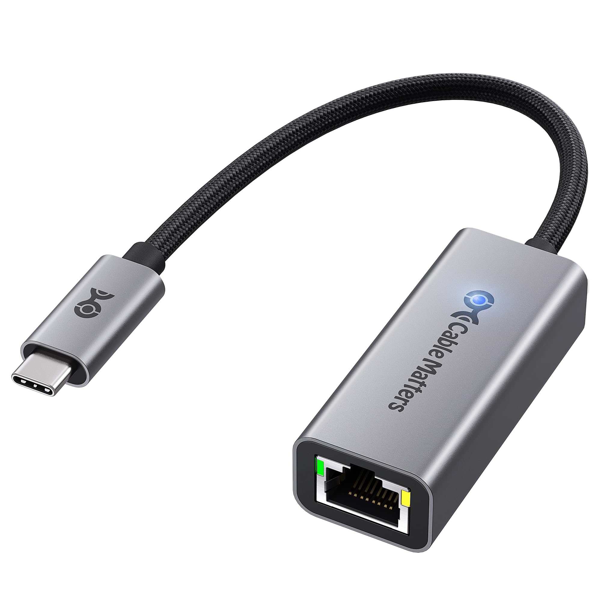Photo 1 of Cable Matters USB C to 5Gb Ethernet Adapter, 5 Gigabit Network Speed, USB C to Ethernet Adapter Compatible with USB4, Thunderbolt 4/5, Plug & Play for MacBook, Laptop, and USBC Devices