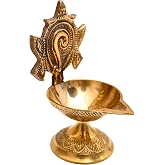 Brass Shankh Diya Deepam Vishnu Diya Shankhu Deepam Deep Traditional Lamp for Pooja Aarti Home Temple Mandir D&eacute;cor Decoration and Gifting (Shankh Deepam)