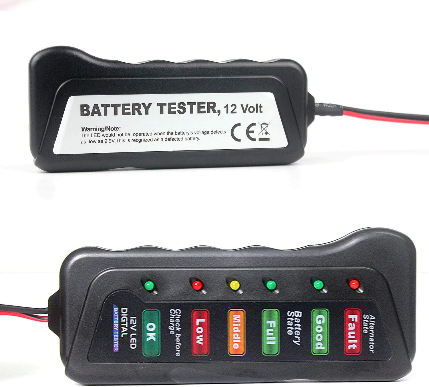 Aofan 12V Auto Battery Tester Multi Functions Car Battery Diagnostic Tools & Alternator Tester with 6 LED Lights for Car Motorcycle Alternator - Image 4